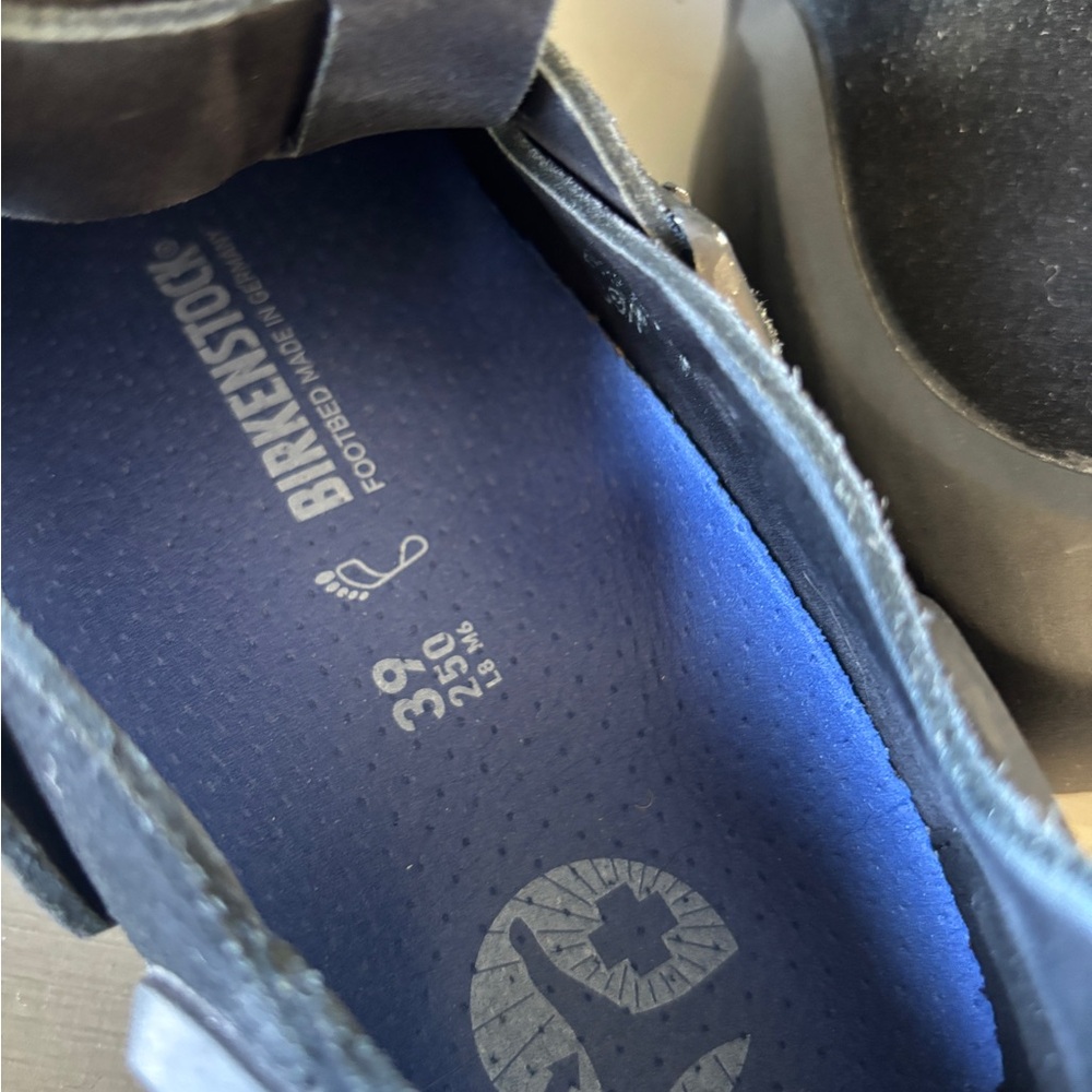 Birkenstock Reykjavik Nubuck Leather Shoes 39N Black - Picture 2 of 12